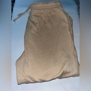 Beige Full length Baggy Sweatpants
